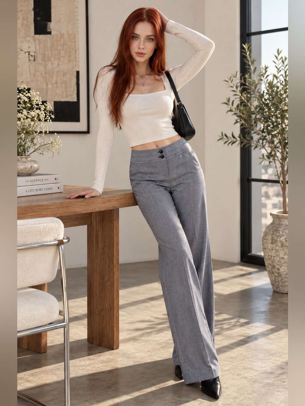 The Limited Drew Fit Dress Pants Size 6 Gray Heather Bootcut Trousers NWT Y2K CC